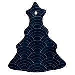 Blue Sashiko pattern Christmas Tree Ornament (Two Sides) Front