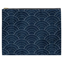 Blue Sashiko Pattern Cosmetic Bag (xxxl) by goljakoff