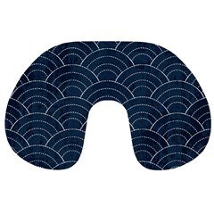 Blue Sashiko Pattern Travel Neck Pillow by goljakoff