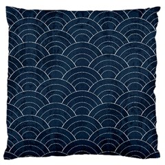 Blue Sashiko Pattern Standard Flano Cushion Case (one Side) by goljakoff