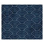 Blue Sashiko pattern Double Sided Flano Blanket (Small)  50 x40  Blanket Front