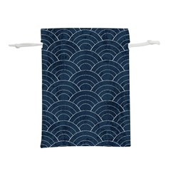 Blue Sashiko Pattern Lightweight Drawstring Pouch (l) by goljakoff