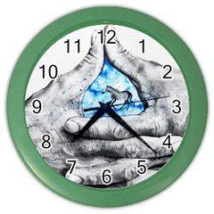 Hands Horse Hand Dream Color Wall Clock