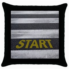 Asphalt Begin Bright Expectation Throw Pillow Case (black) by HermanTelo