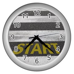 Asphalt Begin Bright Expectation Wall Clock (silver) by HermanTelo