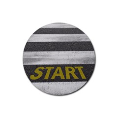 Asphalt Begin Bright Expectation Rubber Round Coaster (4 Pack)  by HermanTelo