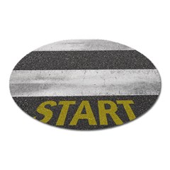 Asphalt Begin Bright Expectation Oval Magnet by HermanTelo