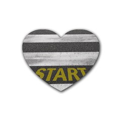 Asphalt Begin Bright Expectation Rubber Coaster (heart)  by HermanTelo