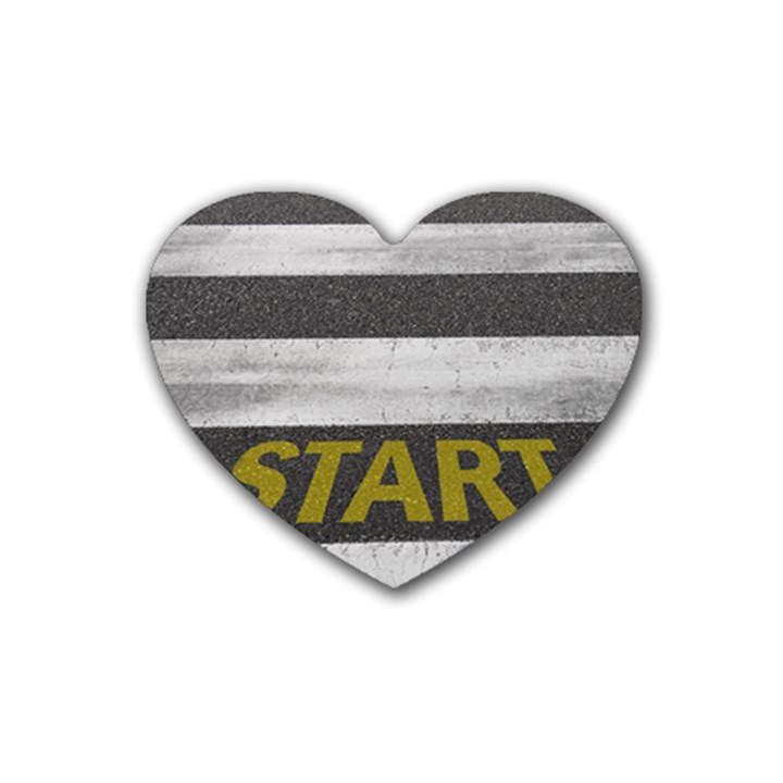 Asphalt Begin Bright Expectation Heart Coaster (4 pack) 