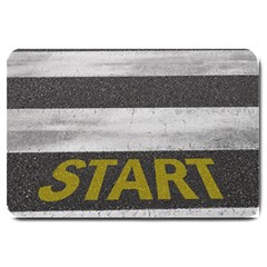 Asphalt Begin Bright Expectation Large Doormat  by HermanTelo