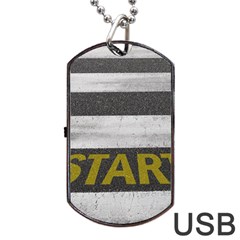 Asphalt Begin Bright Expectation Dog Tag Usb Flash (one Side) by HermanTelo