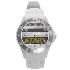 Asphalt Begin Bright Expectation Round Plastic Sport Watch (l) by HermanTelo