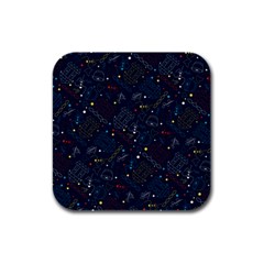 Traditional Tribal Pattern Rubber Square Coaster (4 Pack)  by tmsartbazaar