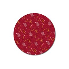 African Folk Tribal Art Magnet 3  (round)