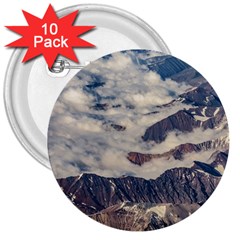 Andes Mountains Aerial View, Chile 3  Buttons (10 Pack)  by dflcprintsclothing