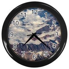 Andes Mountains Aerial View, Chile Wall Clock (black) by dflcprintsclothing