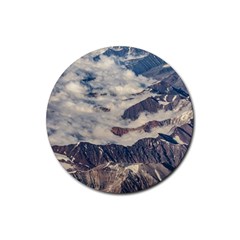 Andes Mountains Aerial View, Chile Rubber Coaster (round)  by dflcprintsclothing