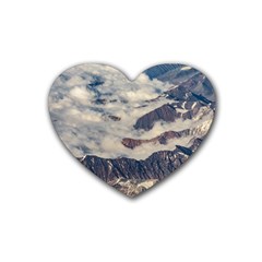 Andes Mountains Aerial View, Chile Heart Coaster (4 Pack)  by dflcprintsclothing