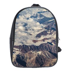 Andes Mountains Aerial View, Chile School Bag (large) by dflcprintsclothing