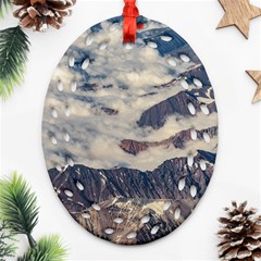 Andes Mountains Aerial View, Chile Oval Filigree Ornament (two Sides) by dflcprintsclothing