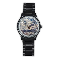 Andes Mountains Aerial View, Chile Stainless Steel Round Watch by dflcprintsclothing