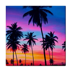 Sunset Palms Tile Coaster