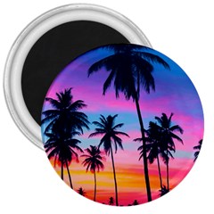 Sunset Palms 3  Magnets