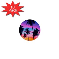 Sunset Palms 1  Mini Buttons (10 Pack) 