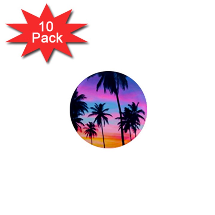 Sunset palms 1  Mini Magnet (10 pack) 