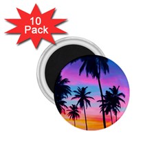 Sunset Palms 1 75  Magnets (10 Pack) 