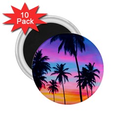 Sunset Palms 2 25  Magnets (10 Pack)  by goljakoff