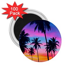 Sunset Palms 2 25  Magnets (100 Pack)  by goljakoff