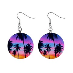 Sunset Palms Mini Button Earrings by goljakoff