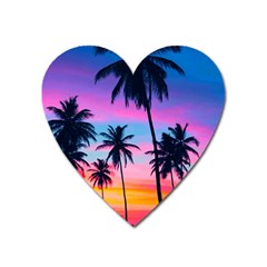 Sunset Palms Heart Magnet by goljakoff