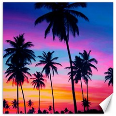 Sunset Palms Canvas 12  X 12 