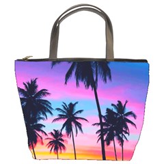 Sunset Palms Bucket Bag by goljakoff