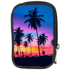 Sunset Palms Compact Camera Leather Case by goljakoff