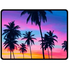 Sunset Palms Fleece Blanket (large)  by goljakoff