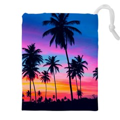 Sunset Palms Drawstring Pouch (5xl) by goljakoff