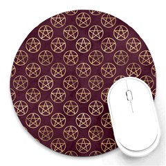 Golden Pentagram Round Mousepads by Angelandspot