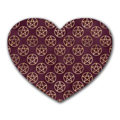 Golden Pentagram Heart Mousepads by Angelandspot