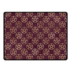 Golden Pentagram Double Sided Fleece Blanket (small)  by Angelandspot