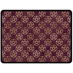 Golden Pentagram Double Sided Fleece Blanket (large)  by Angelandspot