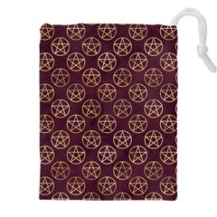 Golden Pentagram Drawstring Pouch (4xl) by Angelandspot