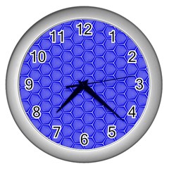 Blue-monday Wall Clock (silver) by roseblue