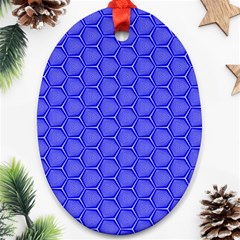 Blue-monday Oval Ornament (two Sides)