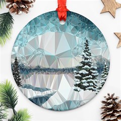 Winter Landscape Low Poly Polygons Ornament (round) by HermanTelo