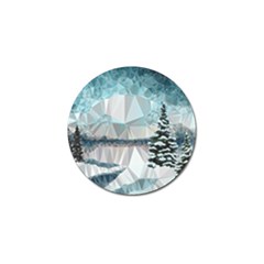 Winter Landscape Low Poly Polygons Golf Ball Marker (10 Pack) by HermanTelo