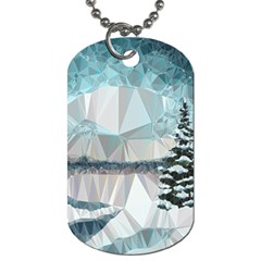 Winter Landscape Low Poly Polygons Dog Tag (two Sides) by HermanTelo