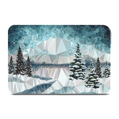 Winter Landscape Low Poly Polygons Plate Mats by HermanTelo